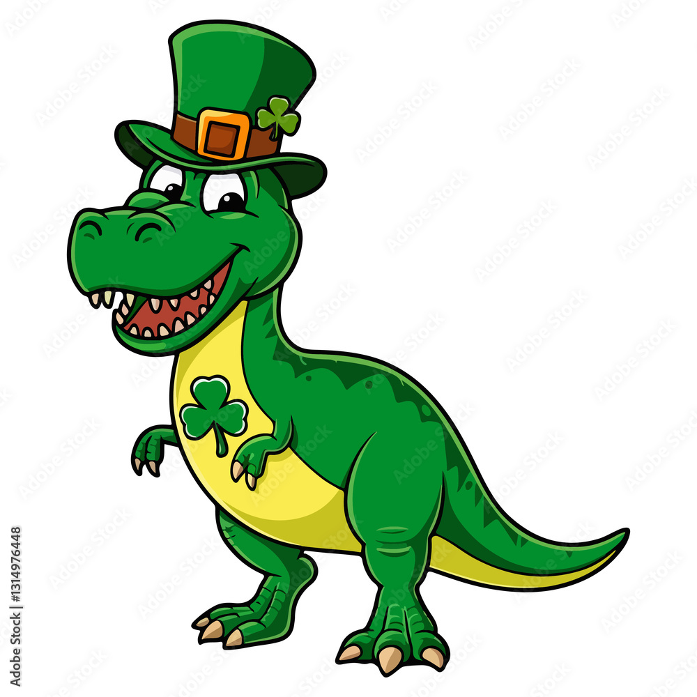 Obraz premium St. Patrick's Day T-Rex Clipart