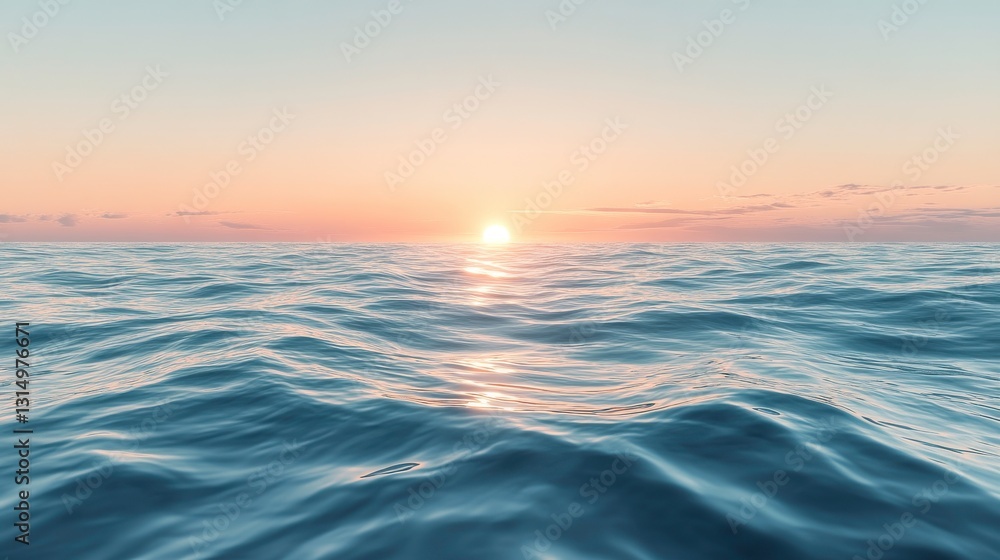 A serene ocean landscape at sunset, showcasing gentle waves and a vibrant sky filled with soft hues of orange and blue. A serene ocean landscape at sunset, showcasing gentle waves and a vibrant sky filled with soft hues of orange and blue.