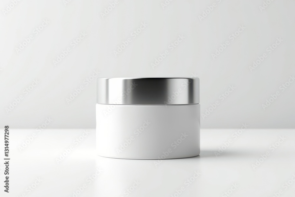 Minimalist skincare container on a clean surface Minimalist skincare container on a clean surface