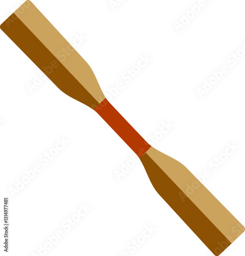 Illustration of a Wooden Oar