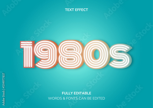 Retro 1980 Editable Text Effect with Vintage Style