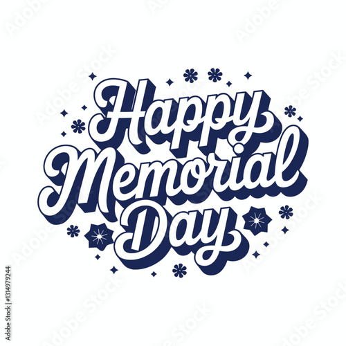 Memorial Day USA Greeting Card Banner Wallpaper. Remember and Honor Flat Design.