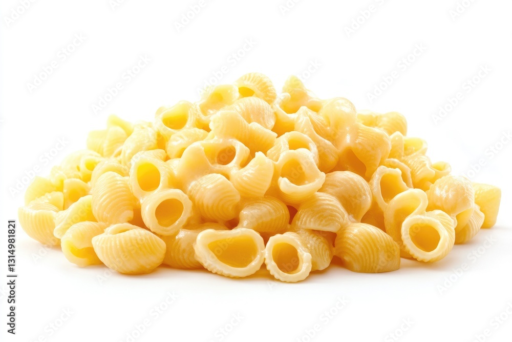 Creamy Macaroni Shells with Cheese: A Comforting Pasta Dish for Kids on a Clean White Surface Creamy Macaroni Shells with Cheese: A Comforting Pasta Dish for Kids on a Clean White Surface