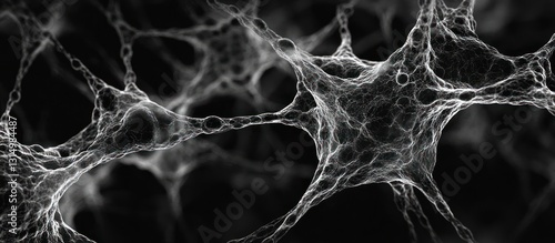 Microscopic view of intricate neural network connections.