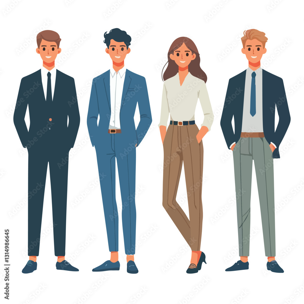 vector of businessmen standing and jumping sign of success