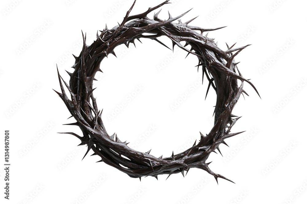 Fototapeta premium Crown of thorns in circular shape, symbolizing Christ's suffering on Good Friday