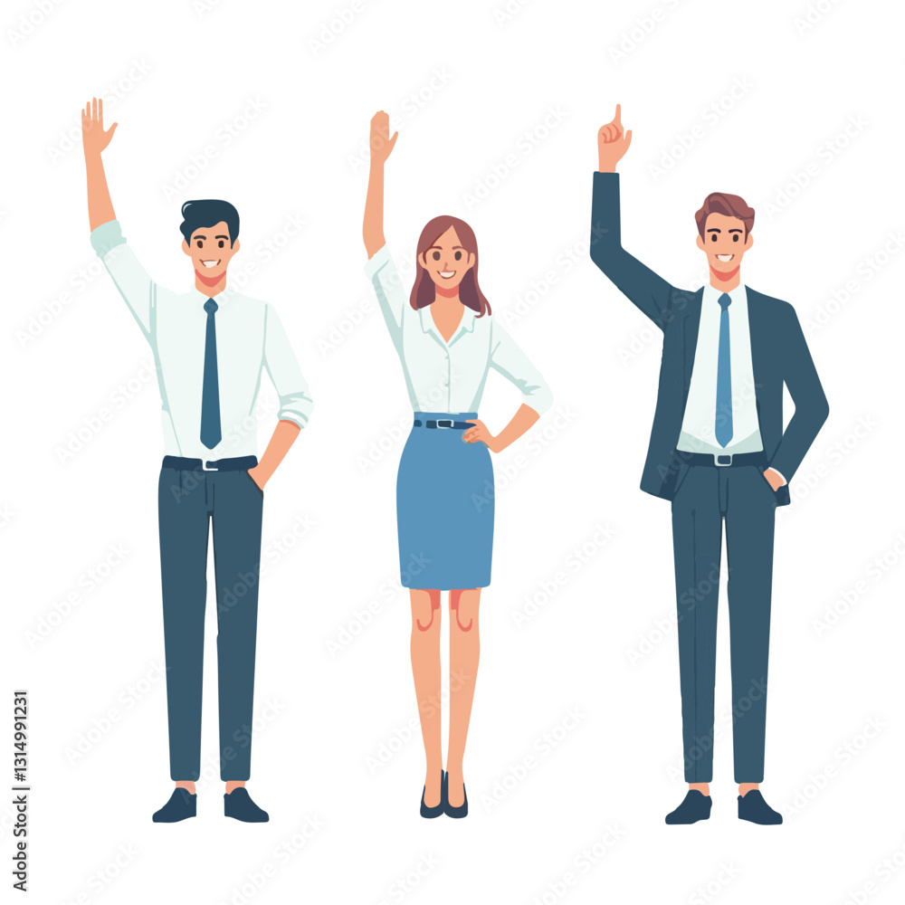vector of businessmen standing and jumping sign of success vector of businessmen standing and jumping sign of success