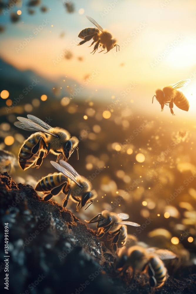 Crowded honey bee colony seamless closeup view. Crowded honey bee colony seamless closeup view.