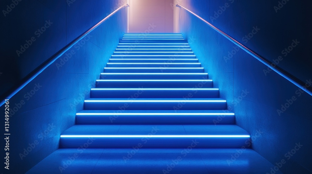Futuristic, glowing staircase ascending into the light Futuristic, glowing staircase ascending into the light