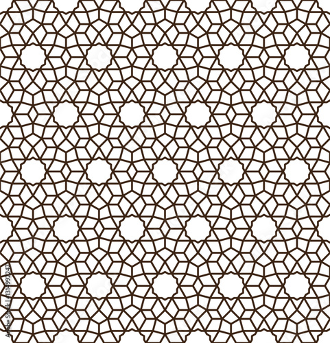 Seamless girih pattern. Girih 6. Traditional Islamic Design. Mosque decoration element. Seamless geometric pattern. Seamless islamic pattern. Background vector illustration. Morocco seamless vector pa