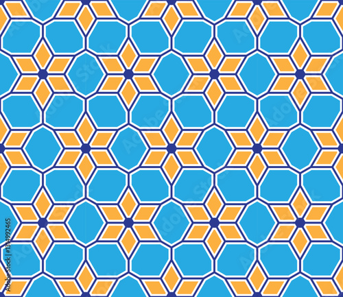 Seamless girih pattern. Girih 6. Traditional Islamic Design. Mosque decoration element. Seamless geometric pattern. Seamless islamic pattern. Background vector illustration. Morocco seamless vector pa