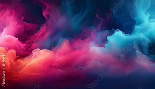 abstract pink and blue smoke cloud background red fog teal dark haze