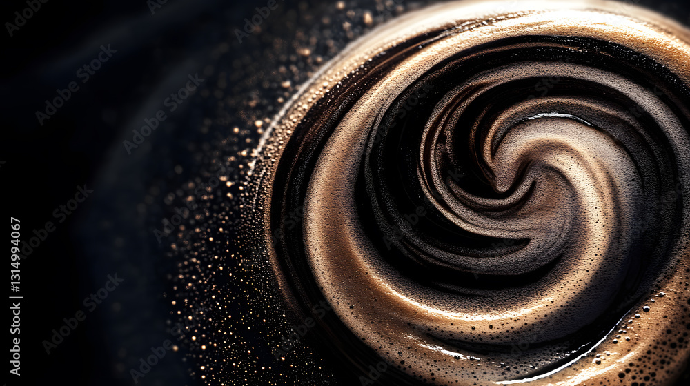 Swirling Coffee Cream Abstract Macro Photography Swirling Coffee Cream Abstract Macro Photography