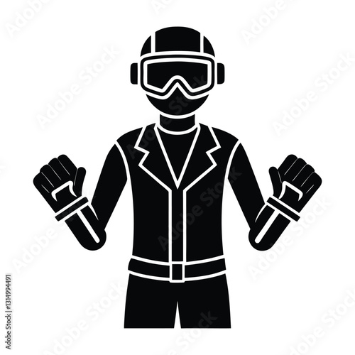 Wallpaper Mural Virtual Reality Gamer Wearing Gloves Flat Vector Silhouette with Transparent Background Torontodigital.ca