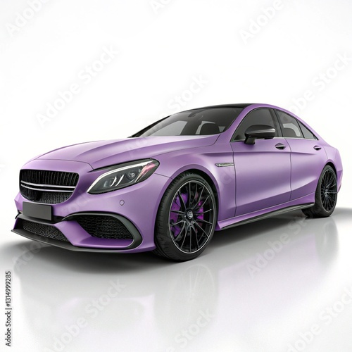 A luxury sedan wrapped in a sleek matte soft purple vinyl, enhancing its elegance and sporty appeal. The custom car wrap gives a bold, modern, and premium look, making it stand out effortlessly.