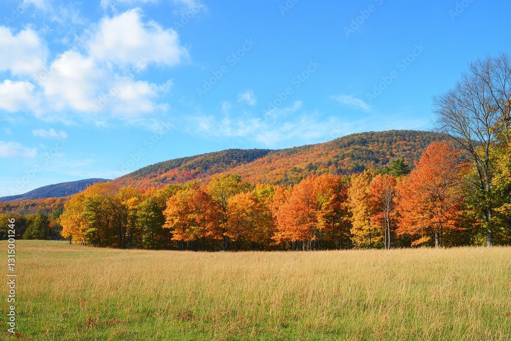 Vibrant Autumn in Pennsylvania Mountains: A Colorful Landscape Under October Blue Skies Vibrant Autumn in Pennsylvania Mountains: A Colorful Landscape Under October Blue Skies