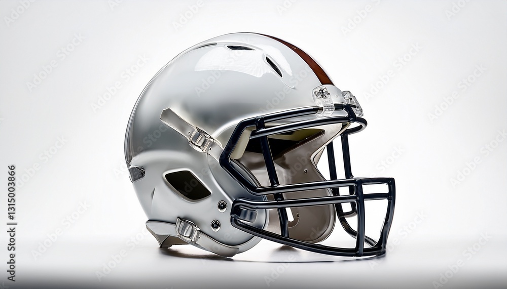 Fototapeta premium a generic white football helmet for american football symbolizing safety and protection isolated on a white background
