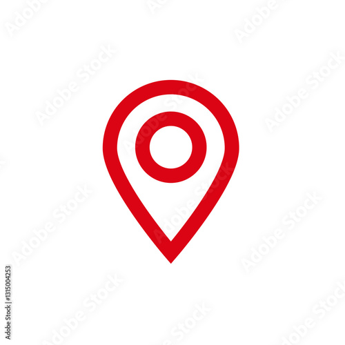 Simple red location marker symbol, commonly used in digital maps for pinpointing specific places. Free Download Simple red location marker symbol, commonly used in digital maps for pinpointing specific places. - GFXLoad
