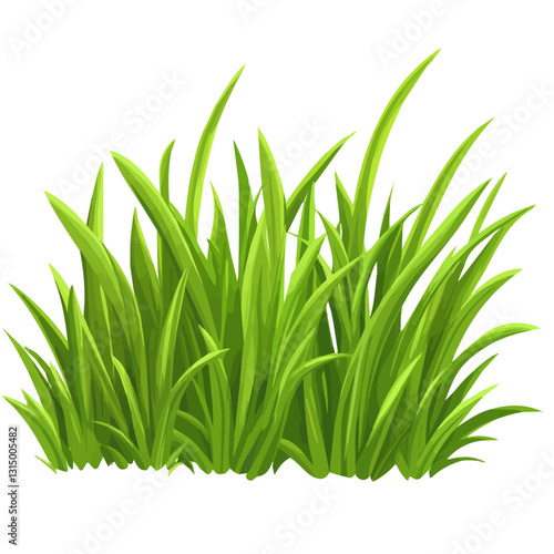 2D flat vector illustration freshly mowed grass in a spring garden icon isolated on a white background.

