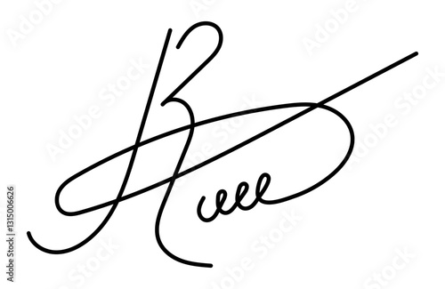 Stylish Black Signature. Fake autograph samples. Elegant Handwritten Autograph, Digital Ink Signature, Isolated on Transparent Background for examples of documents, certificates and contracts