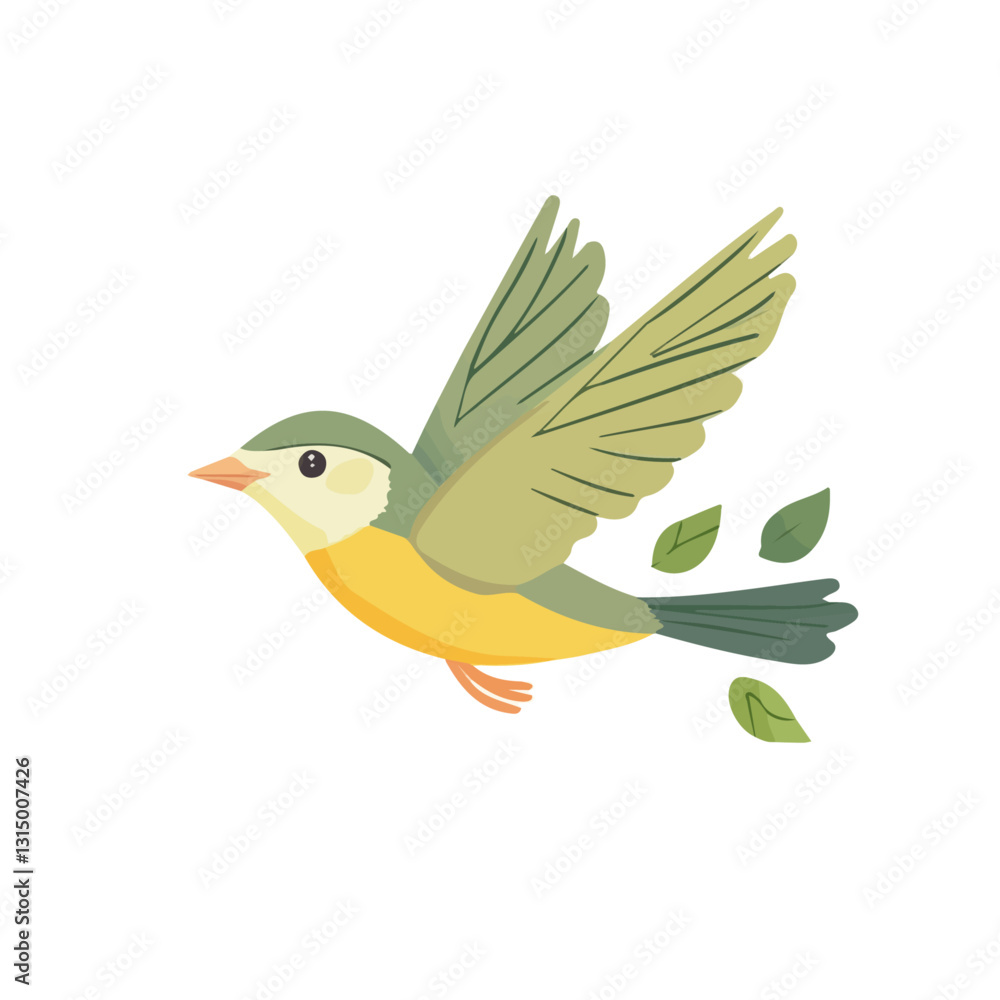 2D flat vector illustration little bird flying in spring icon isolated on a white background.
2D flat vector illustration little bird flying in spring icon isolated on a white background.