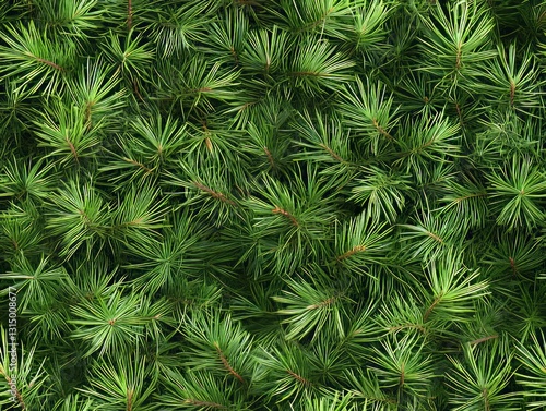 Seamless Pattern - Pine Needle Texture: A dense covering of green pine needles forms a pattern.