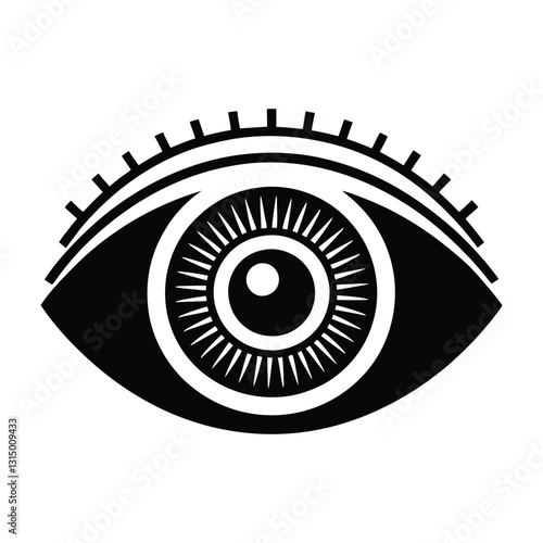 Biometric eye scanner interface flat vector on white background