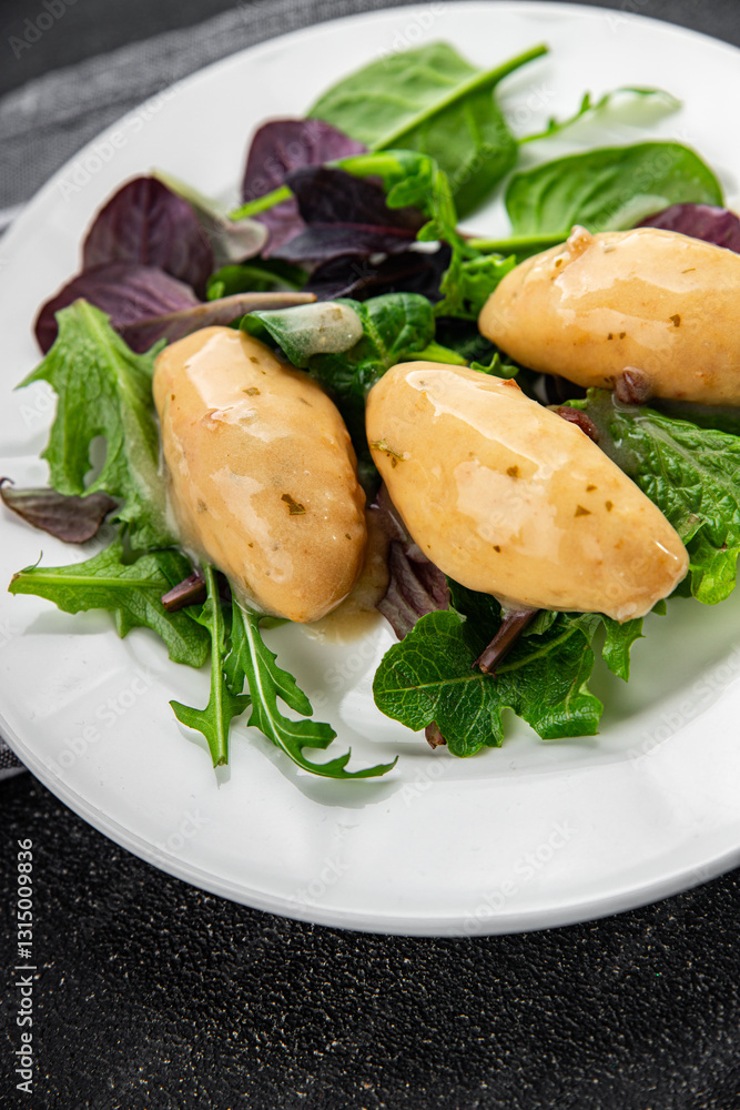 Quenelle meat forest sauce fresh tasty food dish delicious gourmet food background on the table rustic food top view copy space keto and paleo diet Quenelle meat forest sauce fresh tasty food dish delicious gourmet food background on the table rustic food top view copy space keto and paleo diet