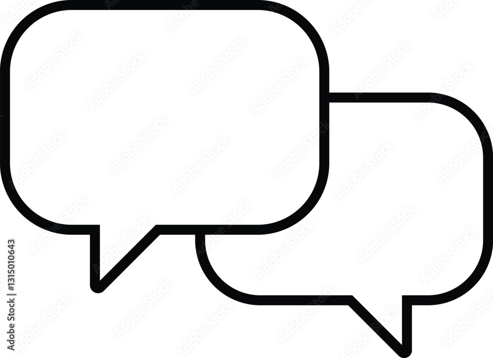 Chat, Dialogue icon. Talk bubble speech symbol. Editable Stroke. Vector illustration
