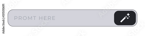 Gray search bar displays typo in text, reading promt here, with a magic wand icon on the right.