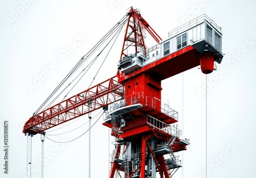 Red Construction Crane Image photo