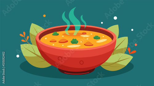 The warmth of the soup fills me with a sense of comfort and nostalgia reminding me of cozy family dinners and gatherings with loved ones.. Vector illustration