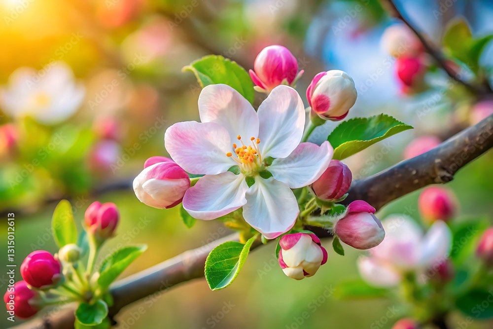 Obraz premium Delicate Blossoms of Spring on an Apple Tree