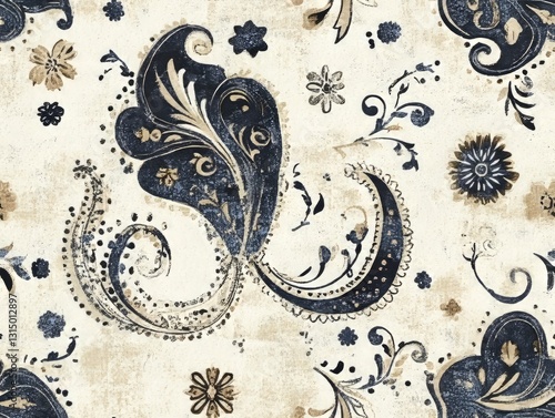 Wallpaper Mural Seamless Pattern - Paisley Patterned Surface Torontodigital.ca