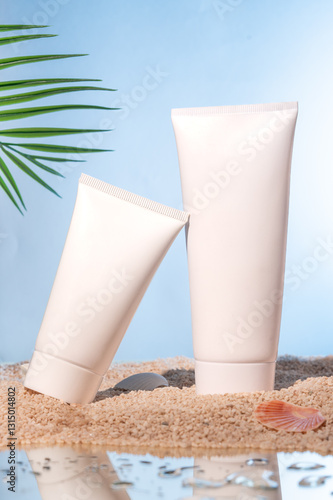 beauty bottle on the beach