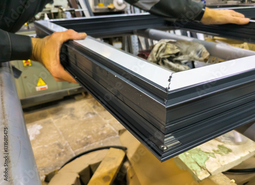 Assembling a window frame from an aluminum profile