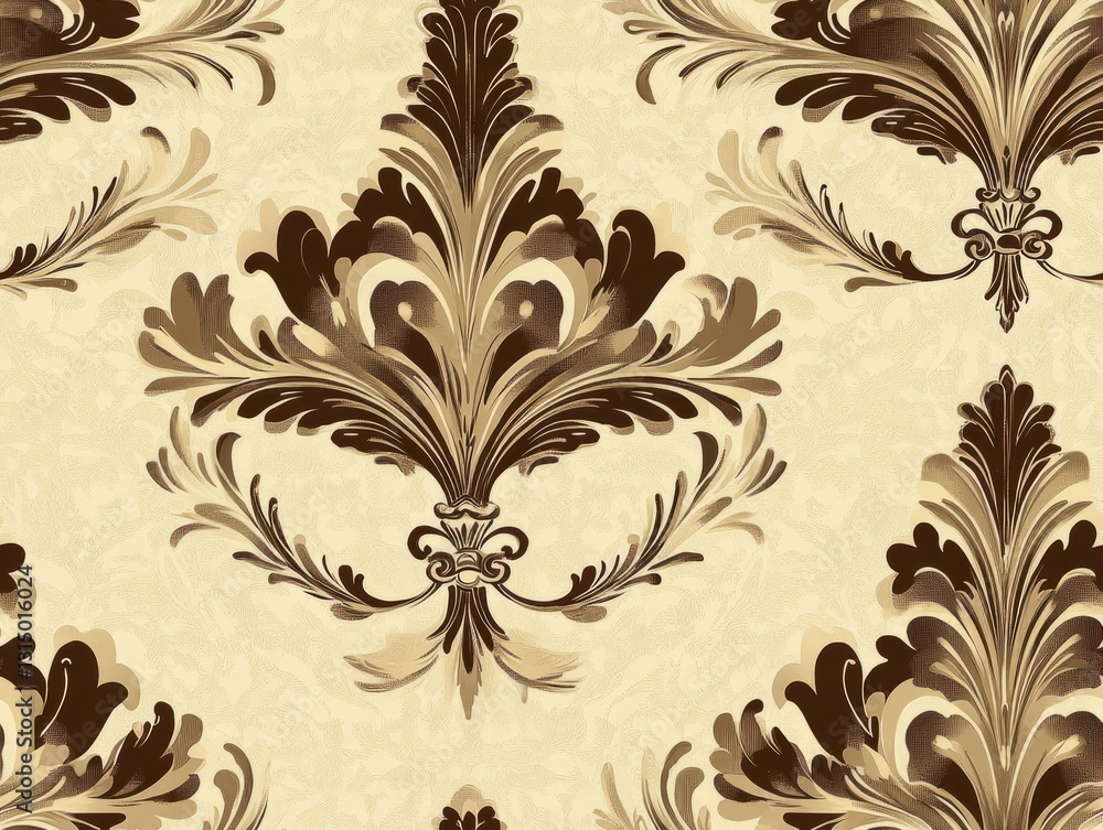 custom made wallpaper toronto digitalSeamless Pattern - Elegant floral pattern with vintage style and earth-tone color scheme