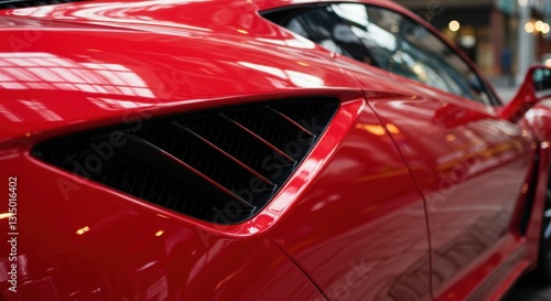 Close-Up of Exotic Car Side Air Intake Sculpted for Aerodynamics