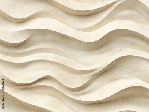 Wallpaper Mural Seamless Pattern - Abstract beige background with repeating fluid wave pattern. Textured wall Torontodigital.ca