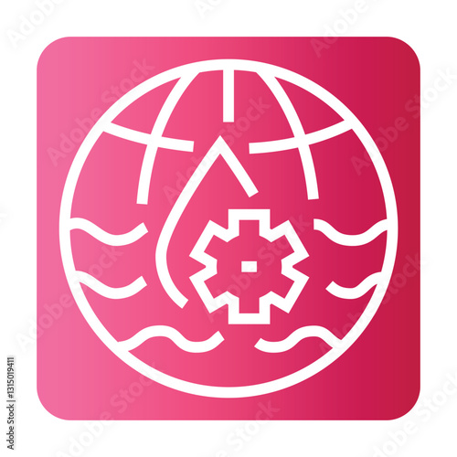 climate-sensitive water management color line icon for digital and print projects.  Minimal clean icons for apps and websites.