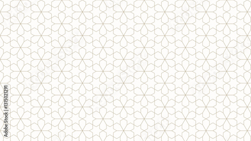Islamic Geometric Pattern. Seamless Arabesque Tile. Luxury Ramadan Kareem Window Net Design. Elegant Minimalist Islamic Art.