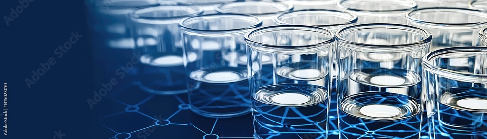 Lab beakers, science research, network backdrop Lab beakers, science research, network backdrop