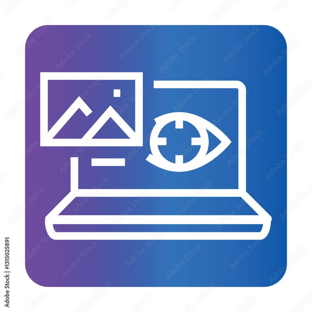 Computer Vision color line icon.Minimal clean icon for apps and websites Computer Vision color line icon.Minimal clean icon for apps and websites