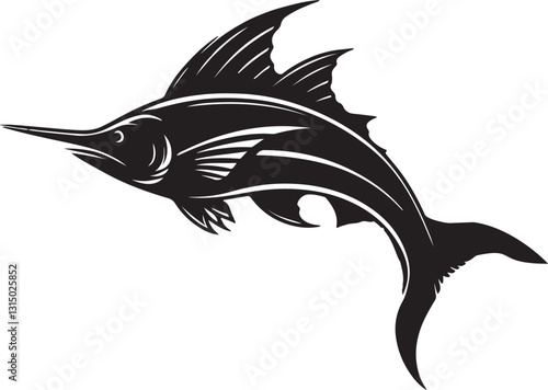 Majestic Swordfish in Motion – Ocean Wildlife Vector Illustrationtrator Artwork