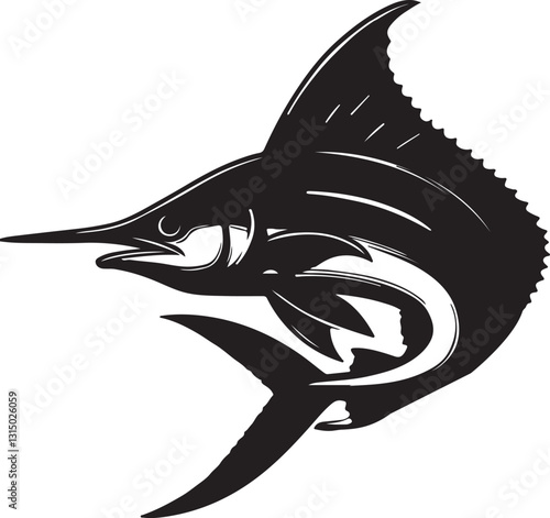 Majestic Swordfish in Motion – Ocean Wildlife Vector Illustrationtrator Artwork