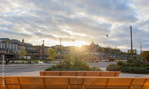 Sonnenuntergang in Stockholm  City