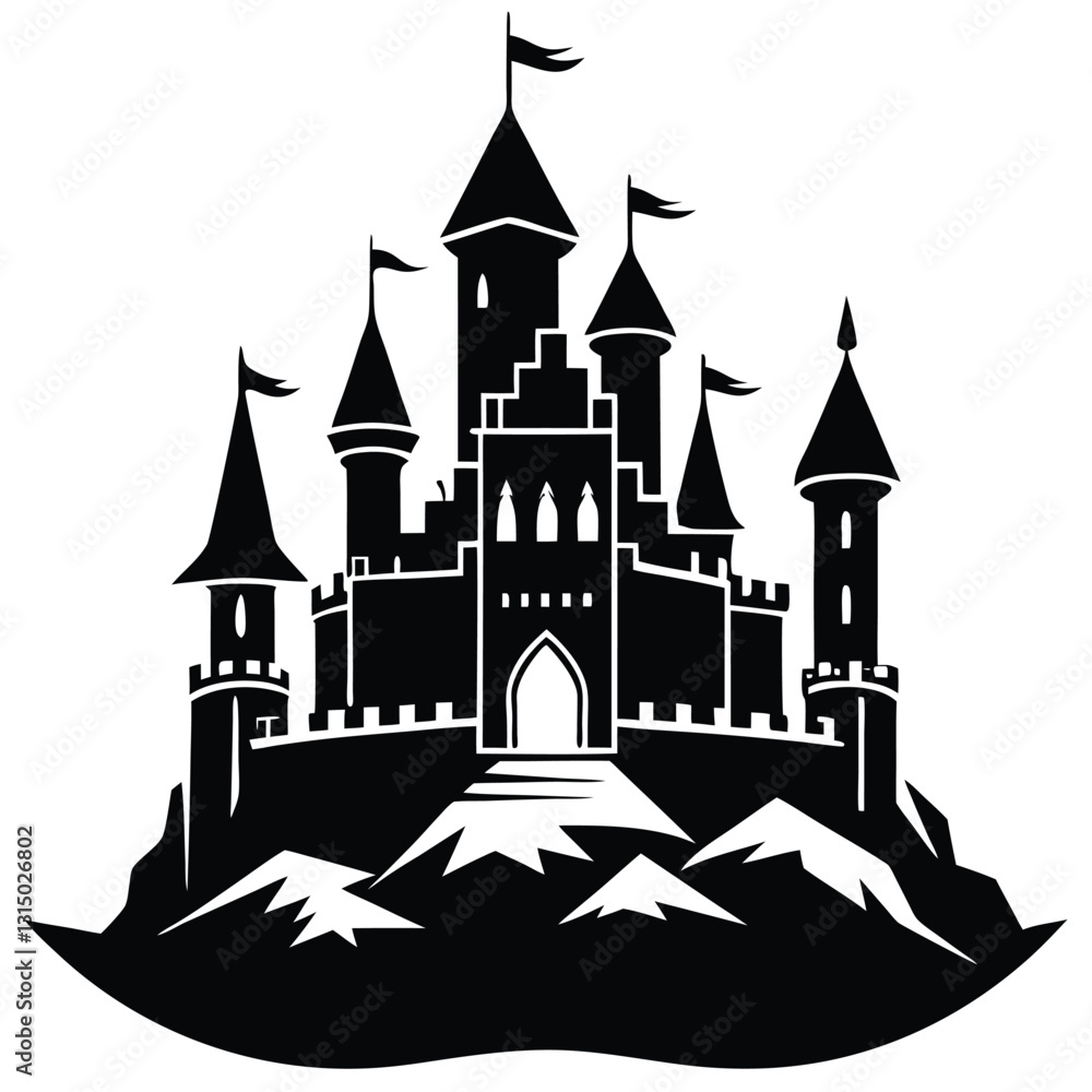 Obraz premium castle vector illustration on white 