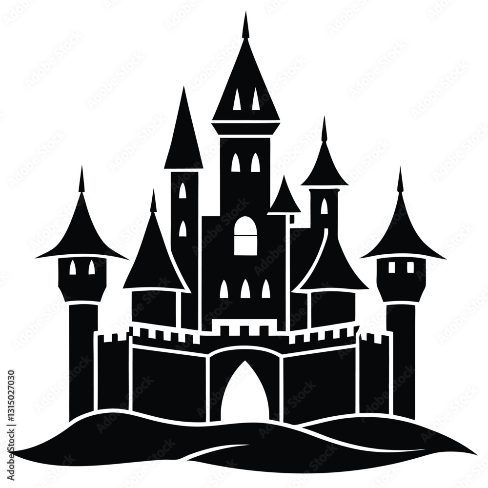 Obraz premium Fairy Tale Castle on white background