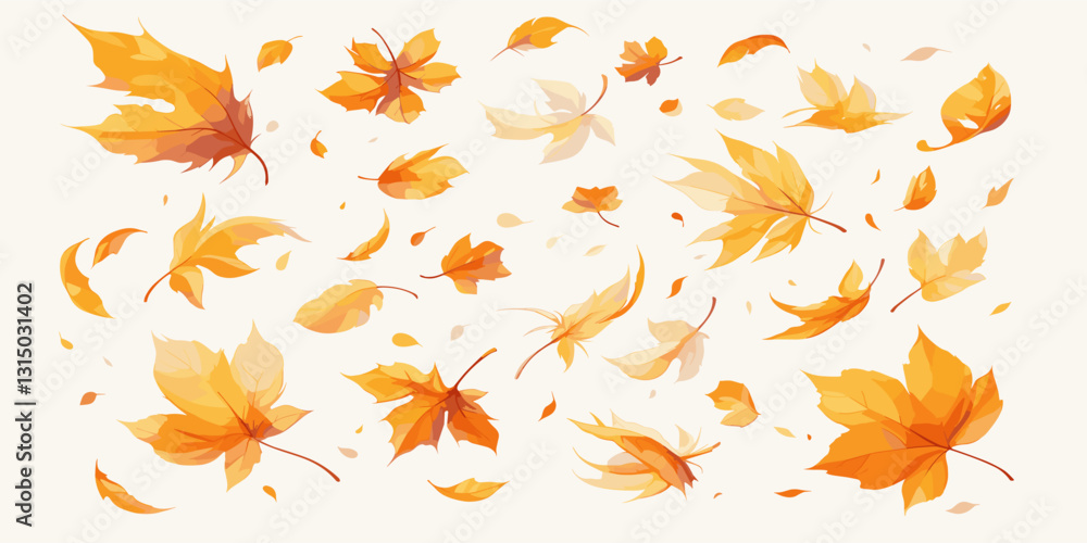 Flat icons set of autumn leaves in various styles. Flat icons set of autumn leaves in various styles.