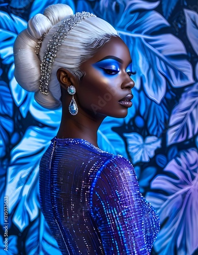 woman in blue